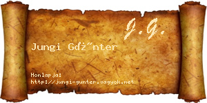 Jungi Günter névjegykártya